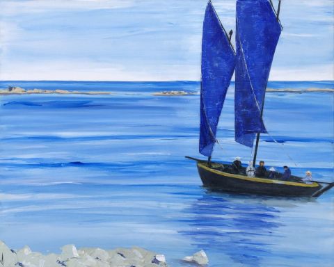 "ma préférée" sinagot à voiles bleues du Golfe du Morbihan